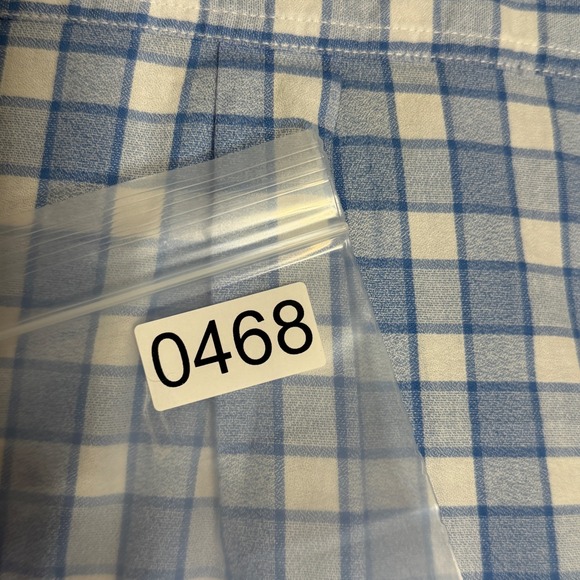 Johnnie O Mens Long Sleeve Plaid Button Down Shirt Hangin Out Blue White 2XL - Picture 7 of 7